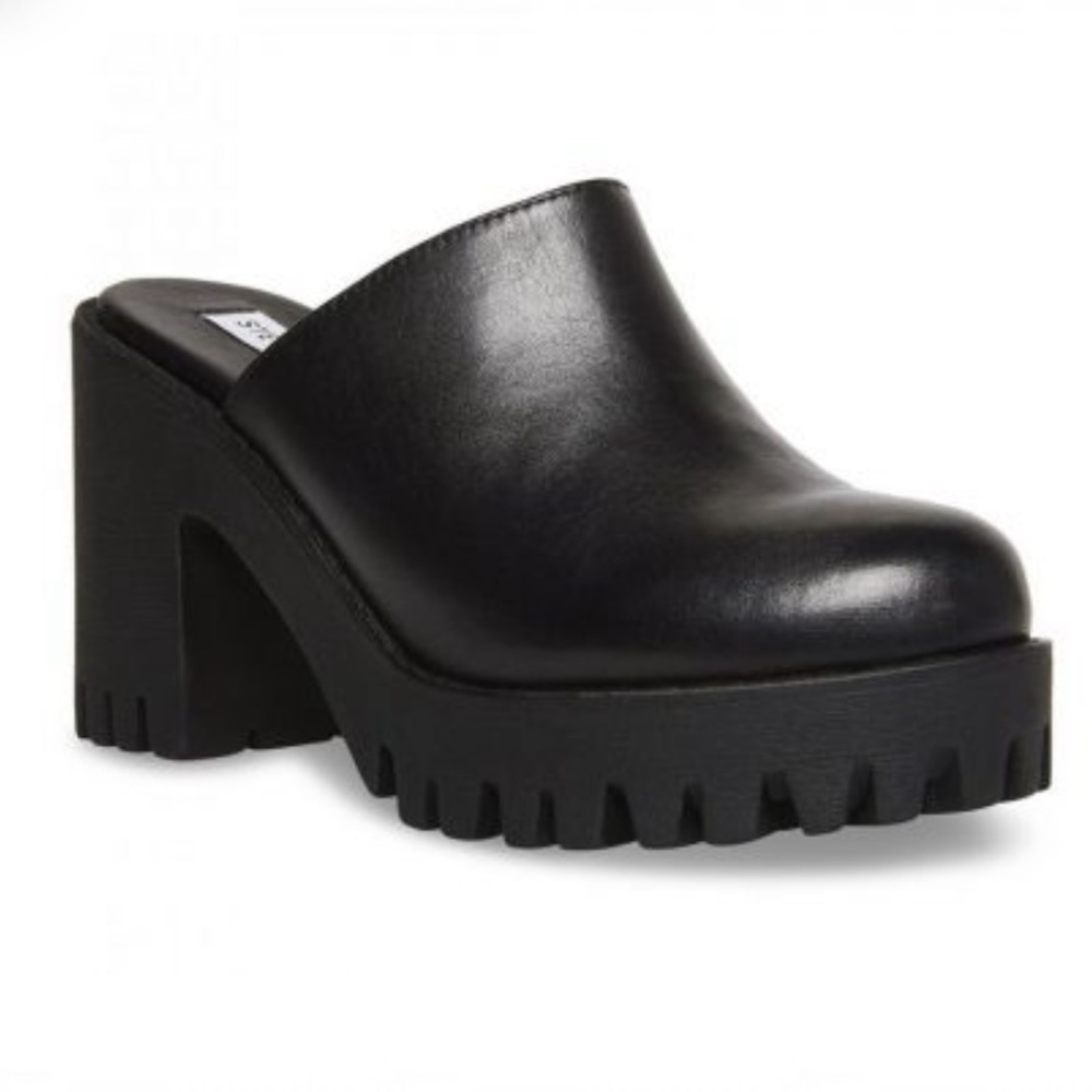 Steve Madden Black Platform Mules size 9